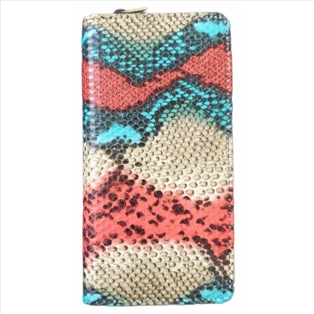 Multicolored Snake Print wallet